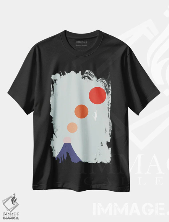 تیشرت مشکی طرح دار چشم انداز گربه XXXIX، تزئینی اثر لیم هنگ سوی | فروشگاه ایماژ