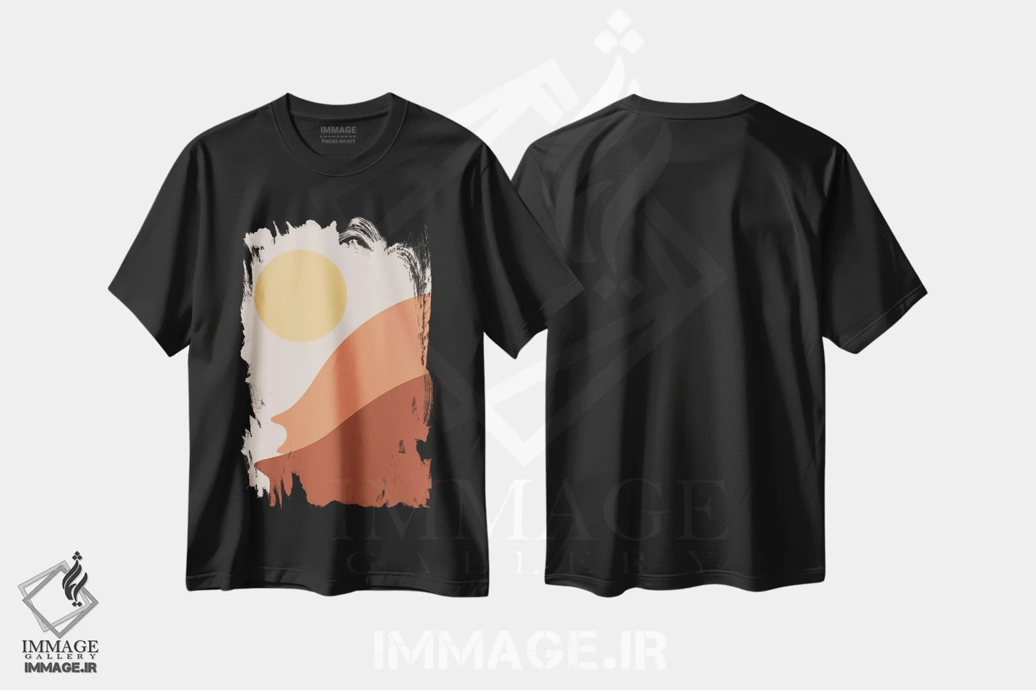 تیشرت مشکی طرح دار چشم انداز گربه XXXVIII-B، تزئینی اثر لیم هنگ سوی | فروشگاه ایماژ