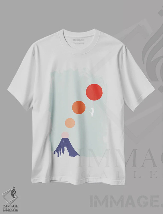 تیشرت سفید طرح دار چشم انداز گربه XXXIX، تزئینی اثر لیم هنگ سوی | immage.ir