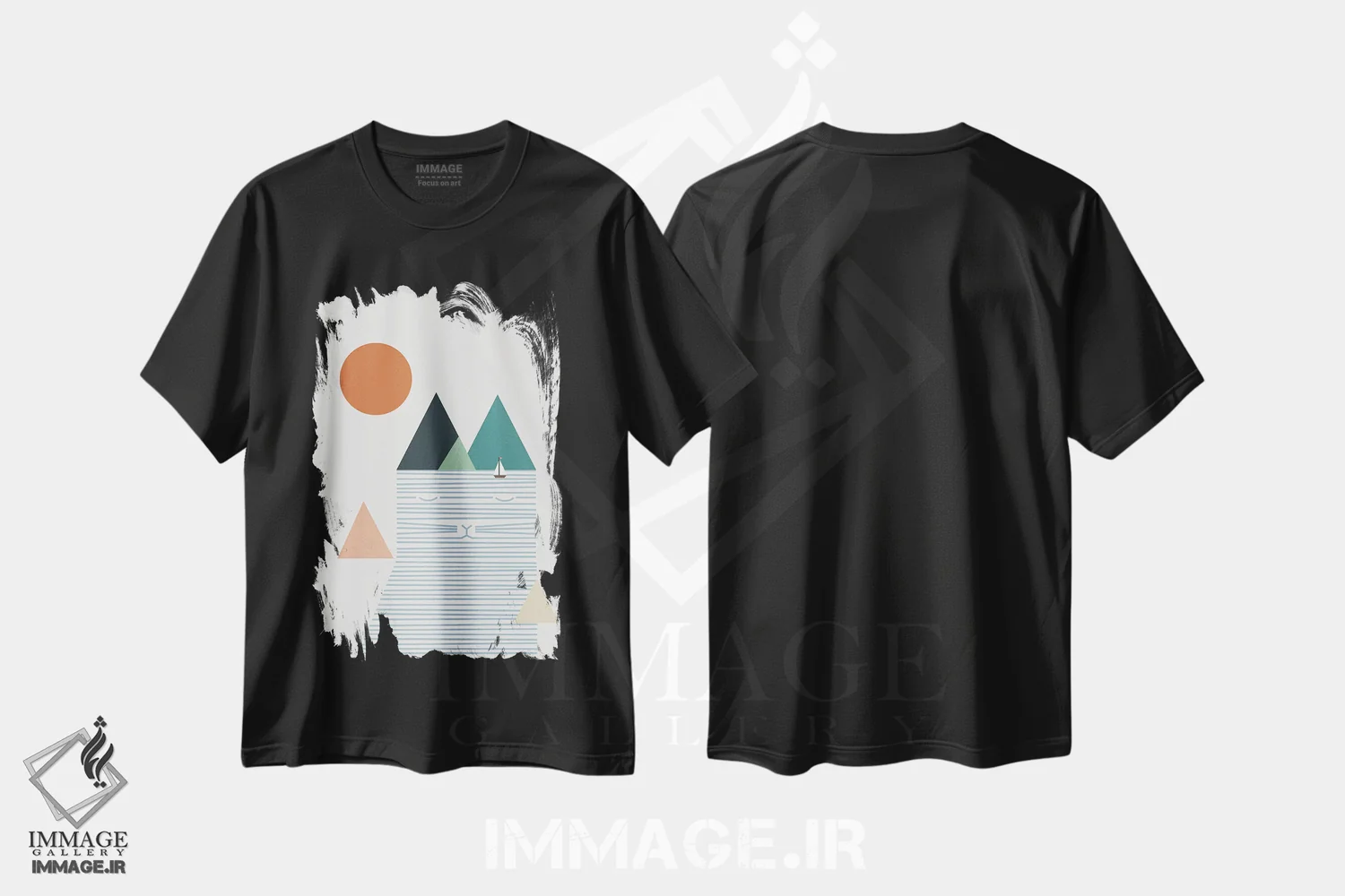 تیشرت مشکی طرح دار منظرهٔ گربه شماره ۵۲، تزئینی اثر لیم هنگ سوی | immage.ir