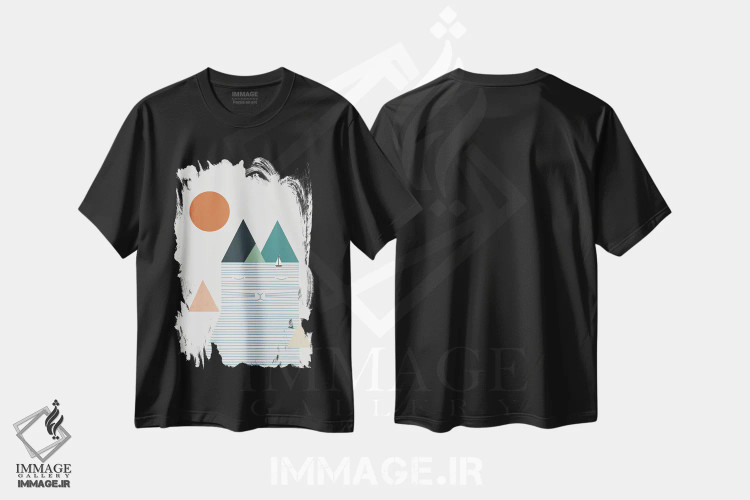 تیشرت مشکی طرح دار منظرهٔ گربه شماره ۵۲، تزئینی اثر لیم هنگ سوی | immage.ir