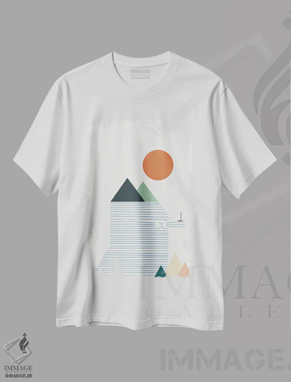 تیشرت سفید طرح دار منظرهٔ گربه شماره ۵۴، تزئینی اثر لیم هنگ سوی | فروشگاه ایماژ