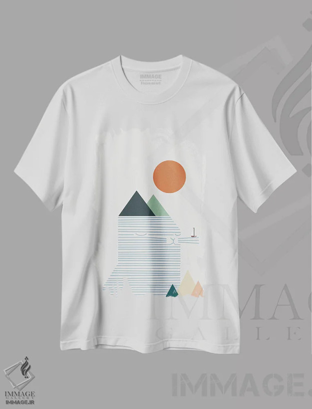 تیشرت سفید طرح دار منظرهٔ گربه شماره ۵۴، تزئینی اثر لیم هنگ سوی | فروشگاه ایماژ