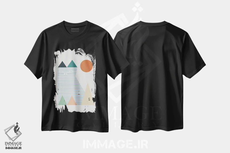 تیشرت مشکی طرح دار منظرهٔ گربه شماره ۵۳، تزئینی اثر لیم هنگ سوی | فروشگاه ایماژ