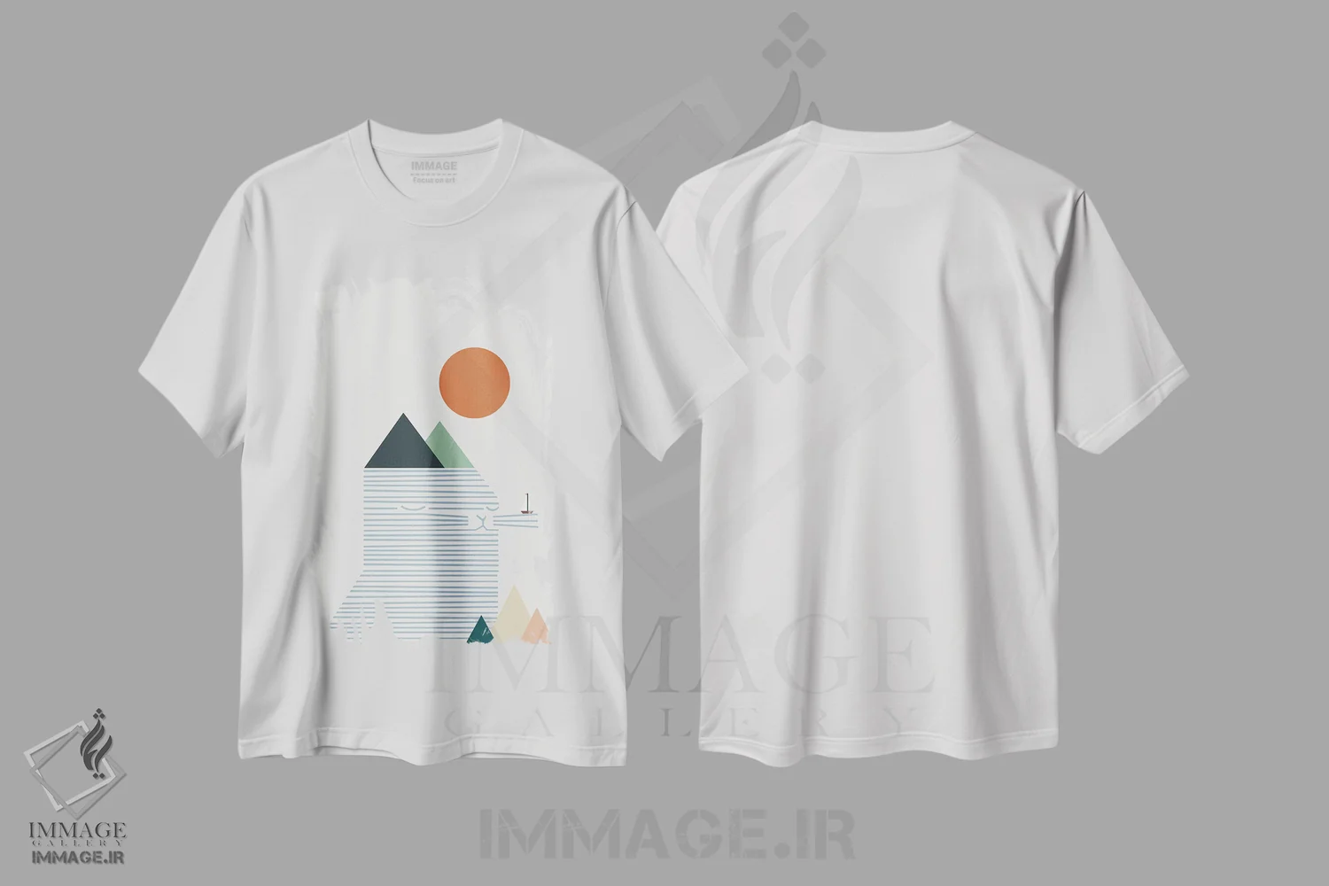 تیشرت سفید طرح دار منظرهٔ گربه شماره ۵۴، تزئینی اثر لیم هنگ سوی | فروشگاه ایماژ