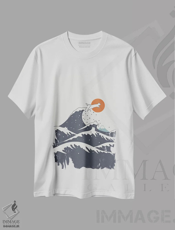 تیشرت سفید طرح دار منظرهٔ گربه شماره ۵۵-ج، هنر دیجیتال اثر لیم هنگ سوی | immage.ir