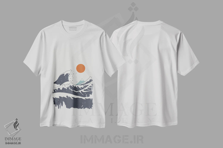 تیشرت سفید طرح دار منظرهٔ گربه شماره ۵۵-ب، هنر دیجیتال اثر لیم هنگ سوی | فروشگاه ایماژ