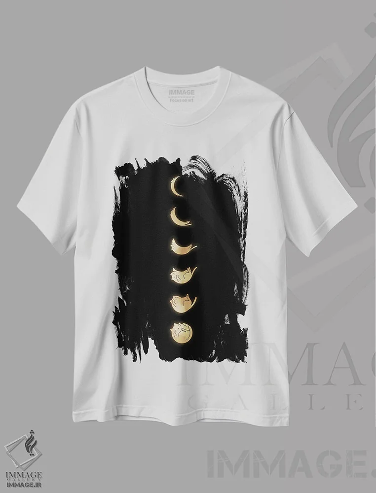 تیشرت سفید طرح دار منظرهٔ گربه شماره ۵۷، هنر دیجیتال اثر لیم هنگ سوی | immage.ir