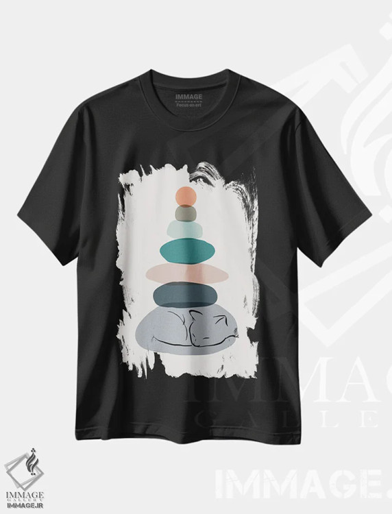 تیشرت مشکی طرح دار منظرهٔ گربه شماره ۵۸، تزئینی اثر لیم هنگ سوی | immage.ir