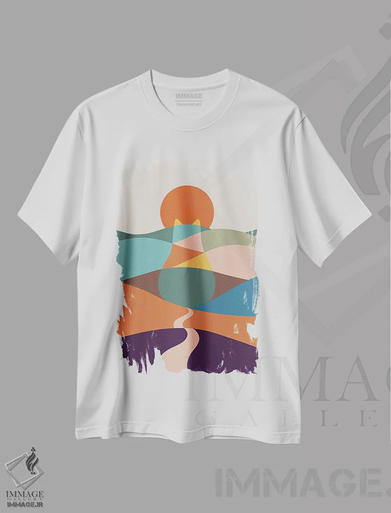 تیشرت سفید طرح دار منظرهٔ گربه شماره ۶۵، تزئینی اثر لیم هنگ سوی | immage.ir