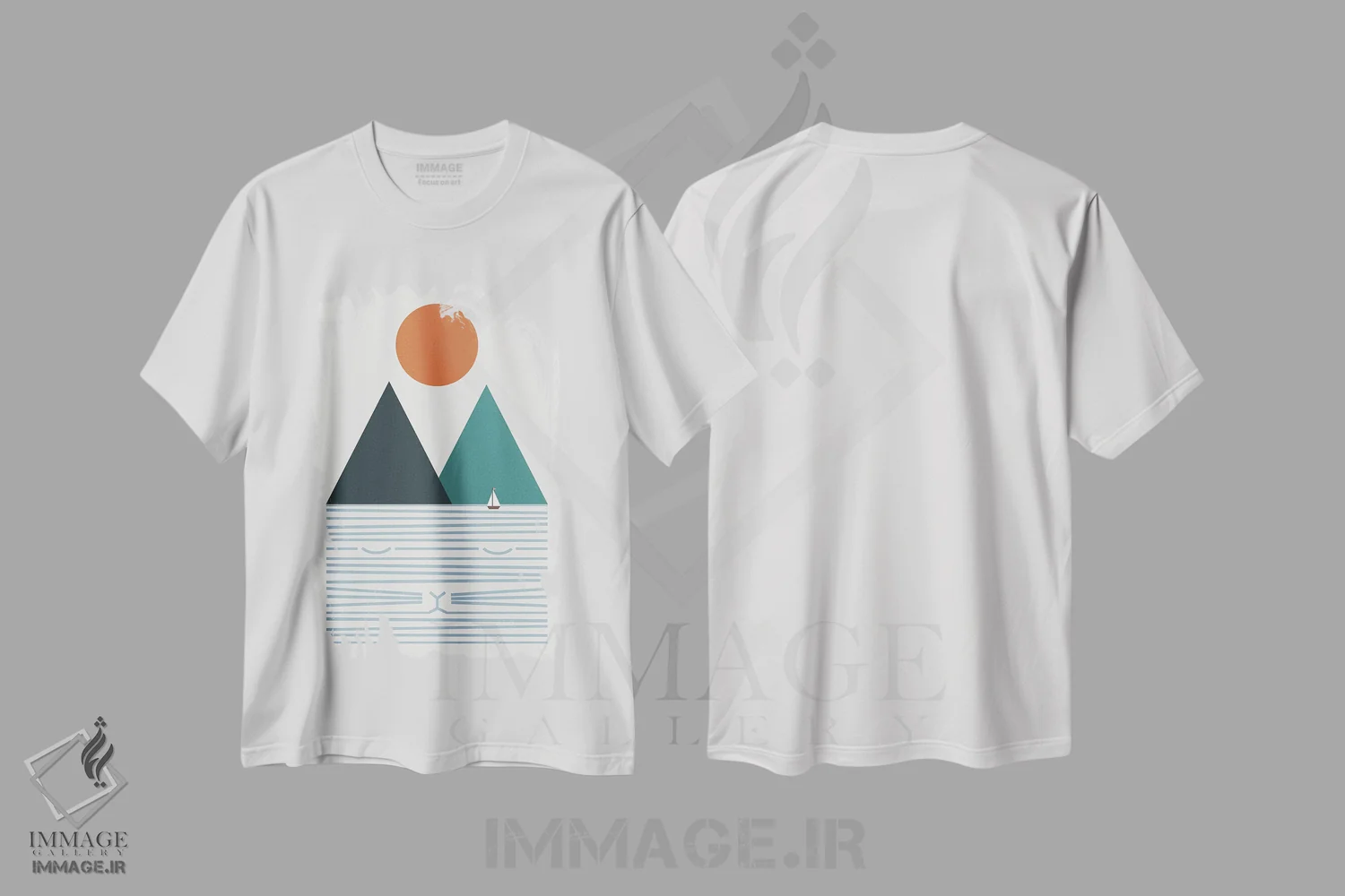 تیشرت سفید طرح دار منظرهٔ گربه شماره ۹، آبستره اثر لیم هنگ سوی | immage.ir