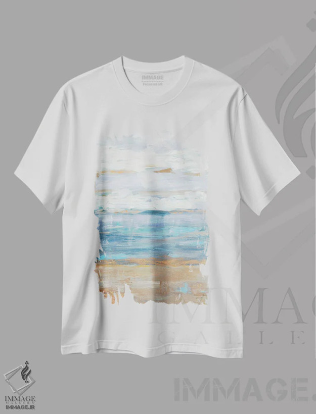 تیشرت سفید طرح دار رویاهای طلایی شماره ۲ اثر ال. هیویت | فروشگاه ایماژ