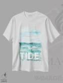 تیشرت سفید طرح دار سوارِ موج شدن، آبستره اثر ال. هیویت | immage.ir