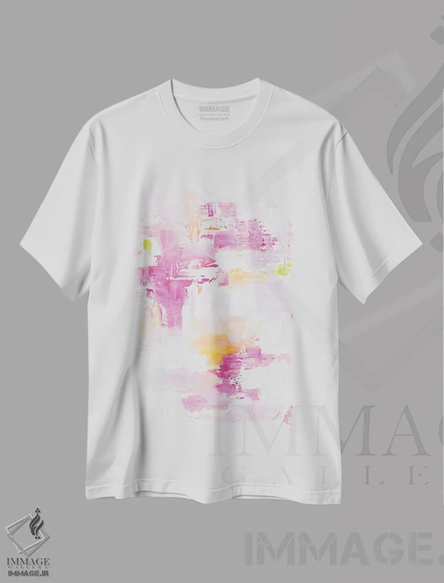 تیشرت سفید طرح دار سرخی شهری شماره ۲ اثر ال. هیویت | فروشگاه ایماژ