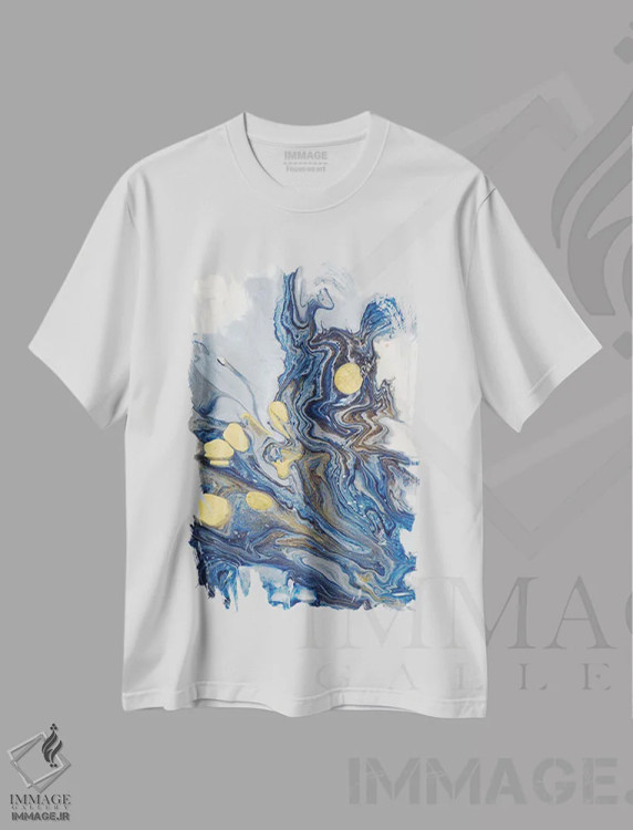 تیشرت سفید طرح دار بیدارسازی قلب شماره ۱ اثر لیلا براما | فروشگاه ایماژ