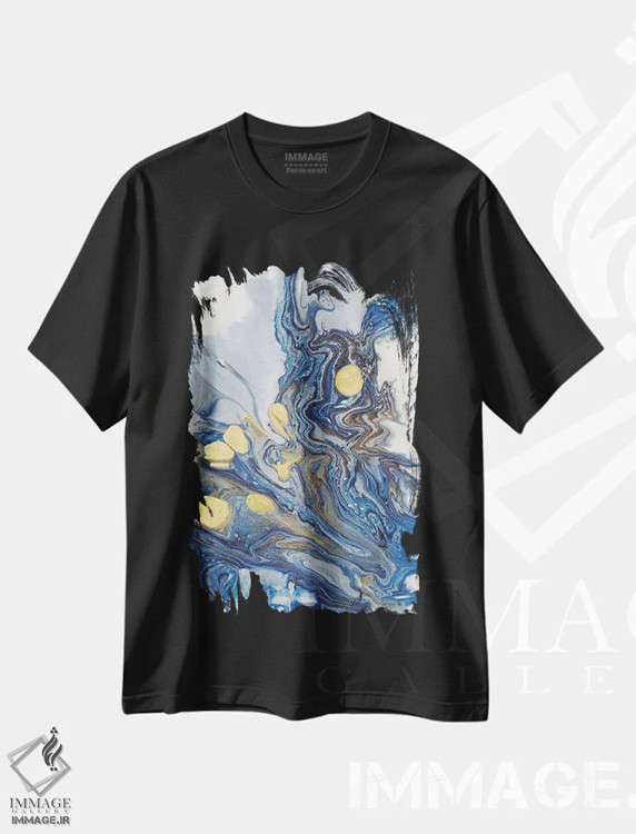 تیشرت مشکی طرح دار بیدارسازی قلب شماره ۱ اثر لیلا براما | immage.ir
