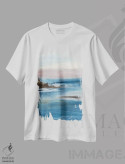 تیشرت سفید طرح دار ادغام اقیانوس شماره ۱ اثر لیلا براما | فروشگاه ایماژ