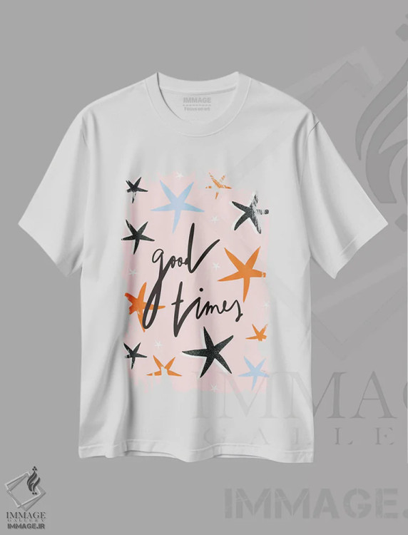 تیشرت سفید طرح دار لحظات خوب، هنر دیجیتال اثر لیندا گوبتا | فروشگاه ایماژ