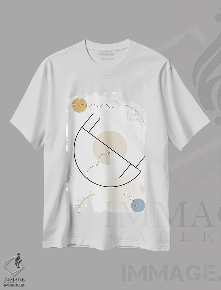 تیشرت سفید طرح دار شکل هندسی شماره ۱ اثر لیندا گوبتا | immage.ir
