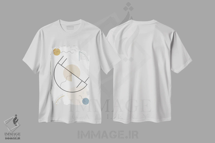 تیشرت سفید طرح دار شکل هندسی شماره ۱ اثر لیندا گوبتا | immage.ir