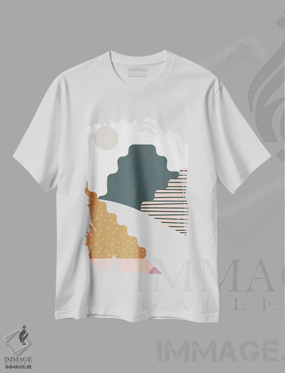 تیشرت سفید طرح دار کوه اثر لیندا گوبتا | فروشگاه ایماژ