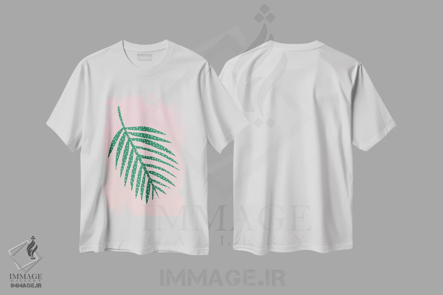 تیشرت سفید طرح دار برگ نخل، دکور بوهمی اثر لیندا گوبتا | immage.ir