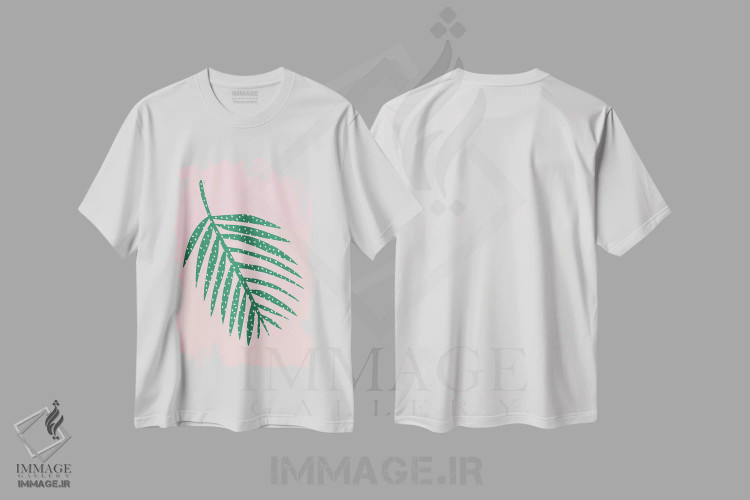 تیشرت سفید طرح دار برگ نخل، دکور بوهمی اثر لیندا گوبتا | immage.ir