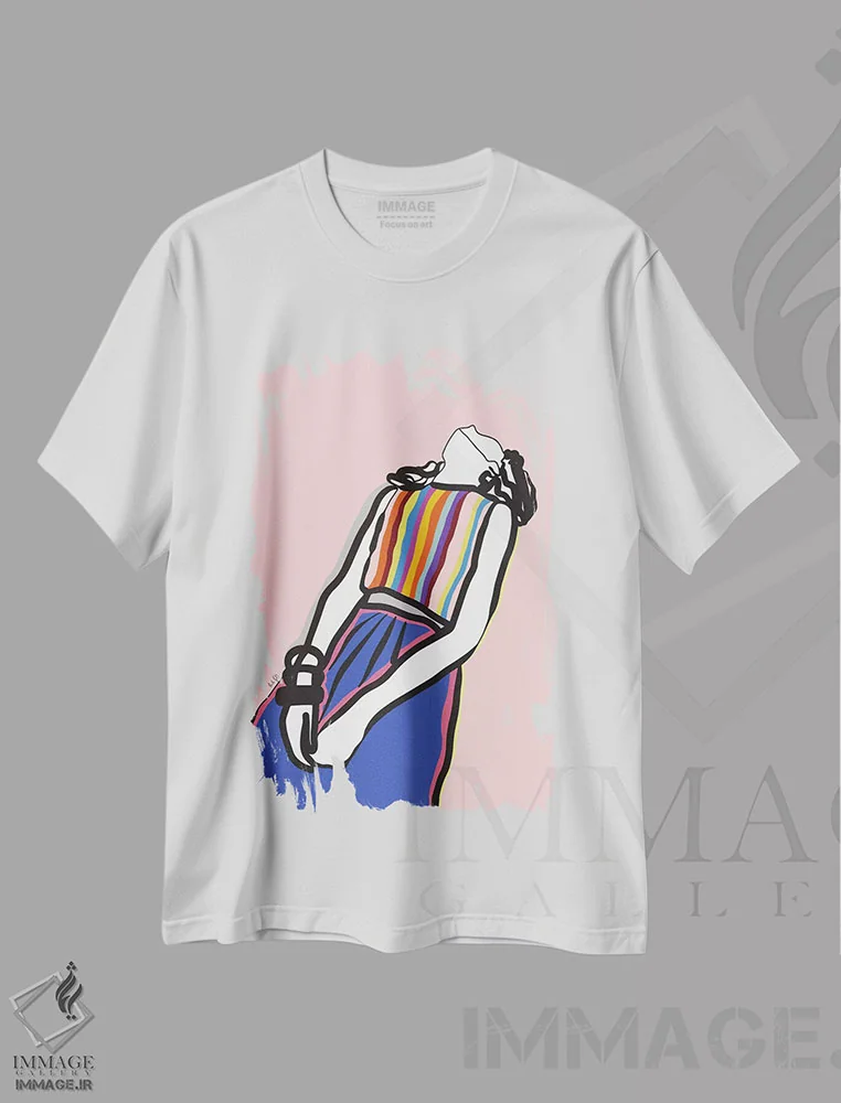 تیشرت سفید طرح دار دختر آرام، تزئینی اثر لیندا گوبتا | immage.ir