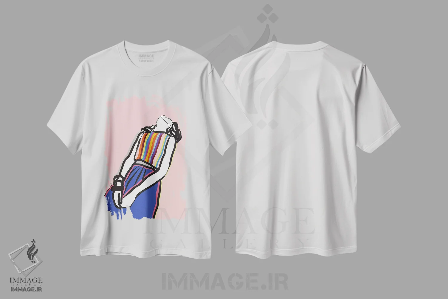 تیشرت سفید طرح دار دختر آرام، تزئینی اثر لیندا گوبتا | immage.ir