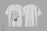 تیشرت سفید طرح دار هجی کردن چهره او، آبستره اثر لیندا گوبتا | فروشگاه ایماژ