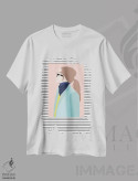 تیشرت سفید طرح دار مد خیابانی، تزئینی اثر لیندا گوبتا | فروشگاه ایماژ