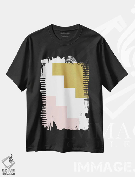 تیشرت مشکی طرح دار یین و یانگ اثر لیندا گوبتا | فروشگاه ایماژ