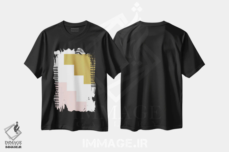 تیشرت مشکی طرح دار یین و یانگ اثر لیندا گوبتا | فروشگاه ایماژ