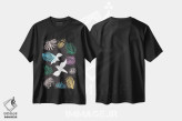 تیشرت مشکی طرح دار پرندگان بهشتی، تزئینی اثر لیندا گوبتا | فروشگاه ایماژ