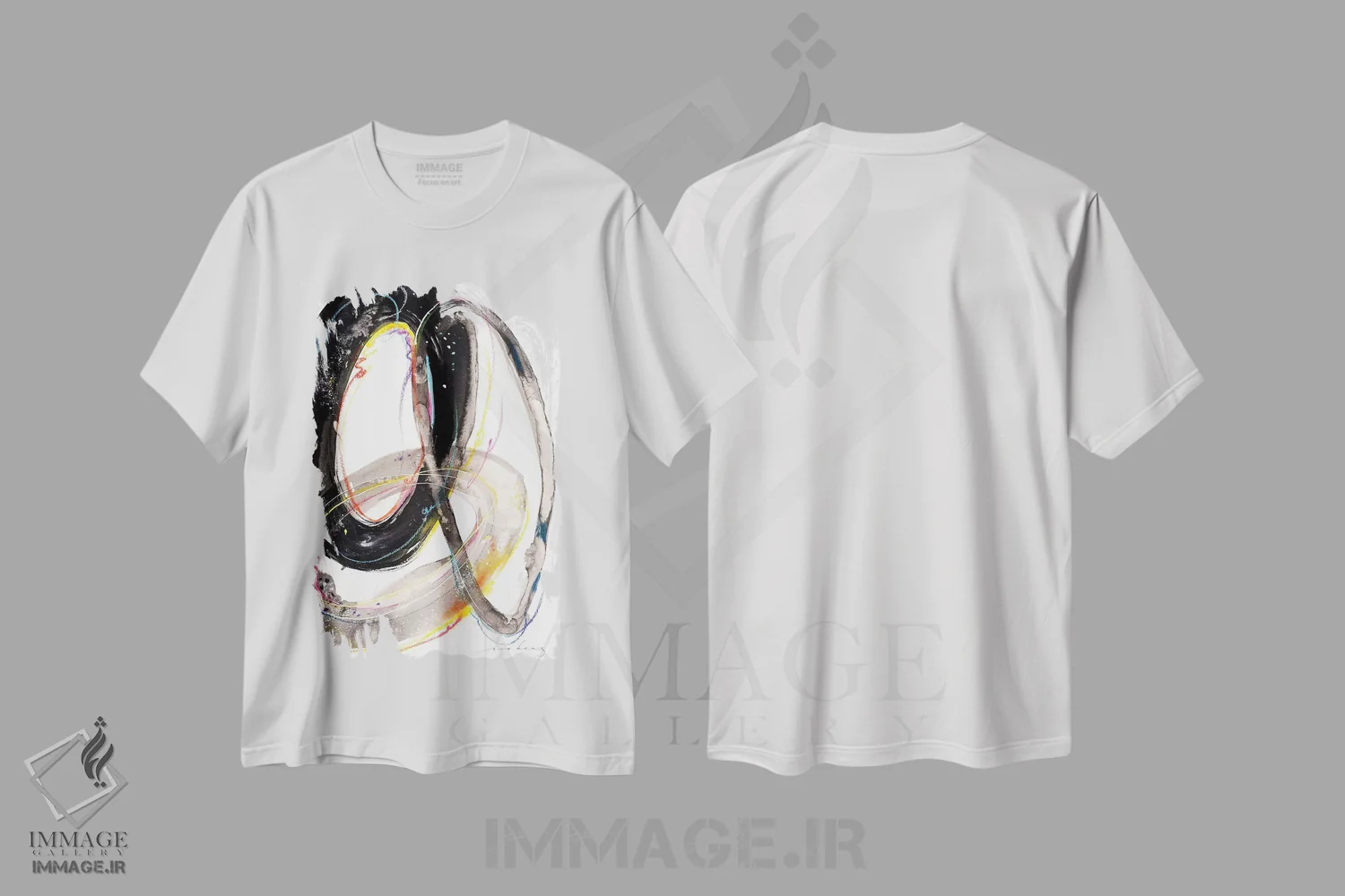 تیشرت سفید طرح دار چرخش های مارپیچ ۲ اثر سو بنگ لیم | immage.ir