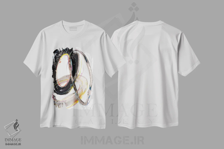 تیشرت سفید طرح دار چرخش های مارپیچ ۲ اثر سو بنگ لیم | immage.ir