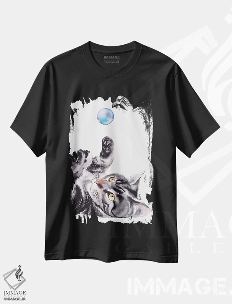 تیشرت مشکی طرح دار شادی حبابی، دکور معاصر اثر سو بنگ لیم | فروشگاه ایماژ