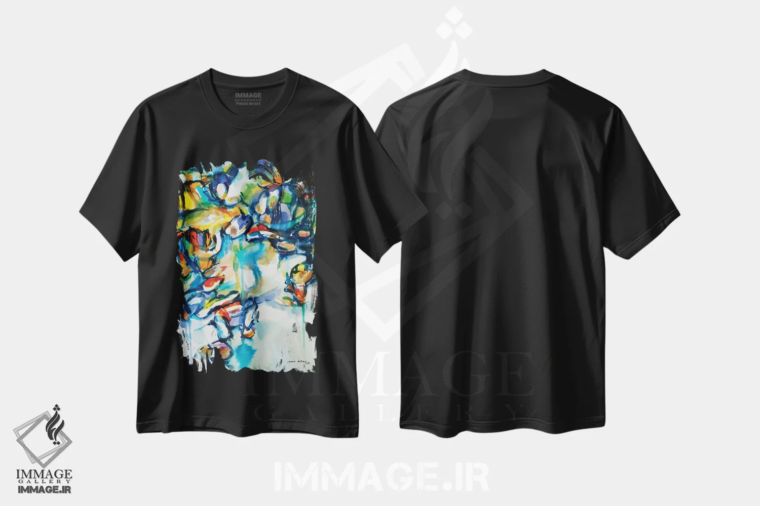 تیشرت مشکی طرح دار قایق ها انتزاعی ۲ اثر سو بنگ لیم | immage.ir