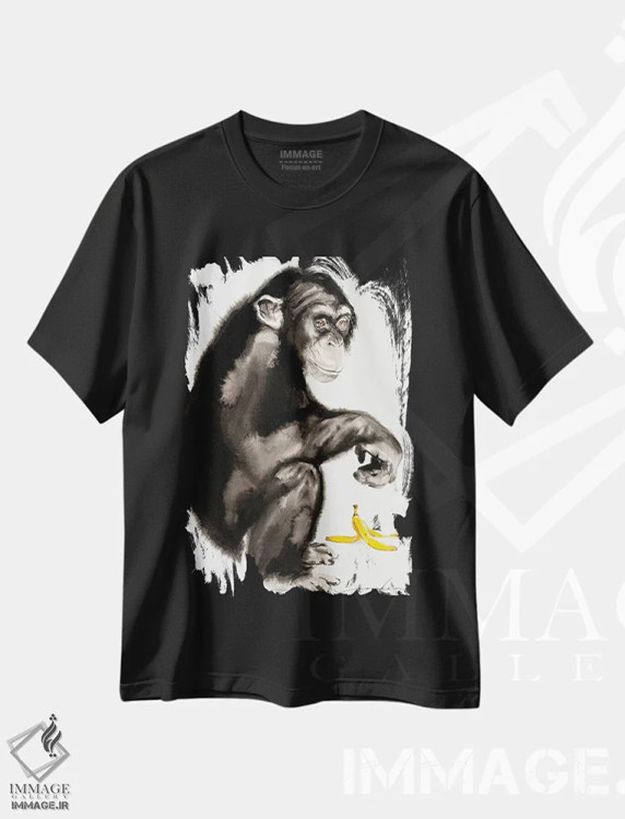 تیشرت مشکی طرح دار کنج بازیگوشی ۲، دکور معاصر اثر سو بنگ لیم | فروشگاه ایماژ