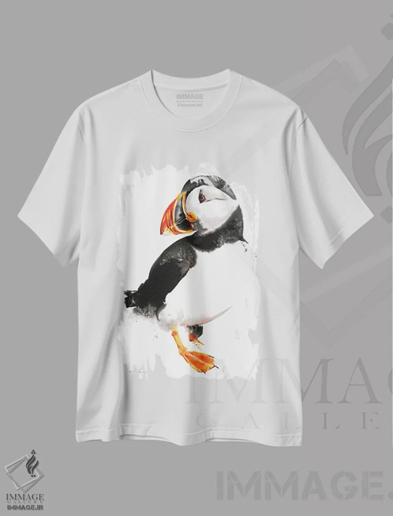 تیشرت سفید طرح دار پافین، دکور معاصر اثر سو بنگ لیم | فروشگاه ایماژ