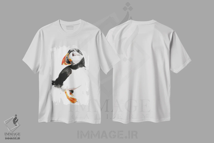 تیشرت سفید طرح دار پافین، دکور معاصر اثر سو بنگ لیم | فروشگاه ایماژ
