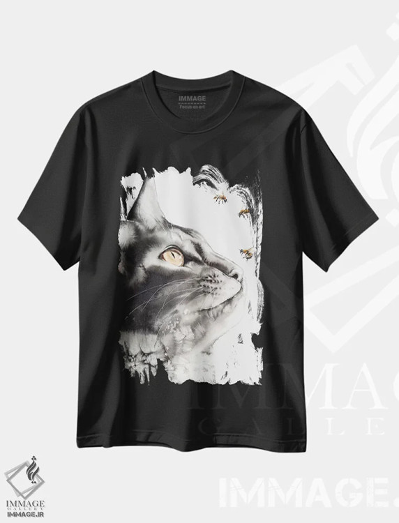تیشرت مشکی طرح دار وز وز ...، مدیوم اثر سو بنگ لیم | فروشگاه ایماژ