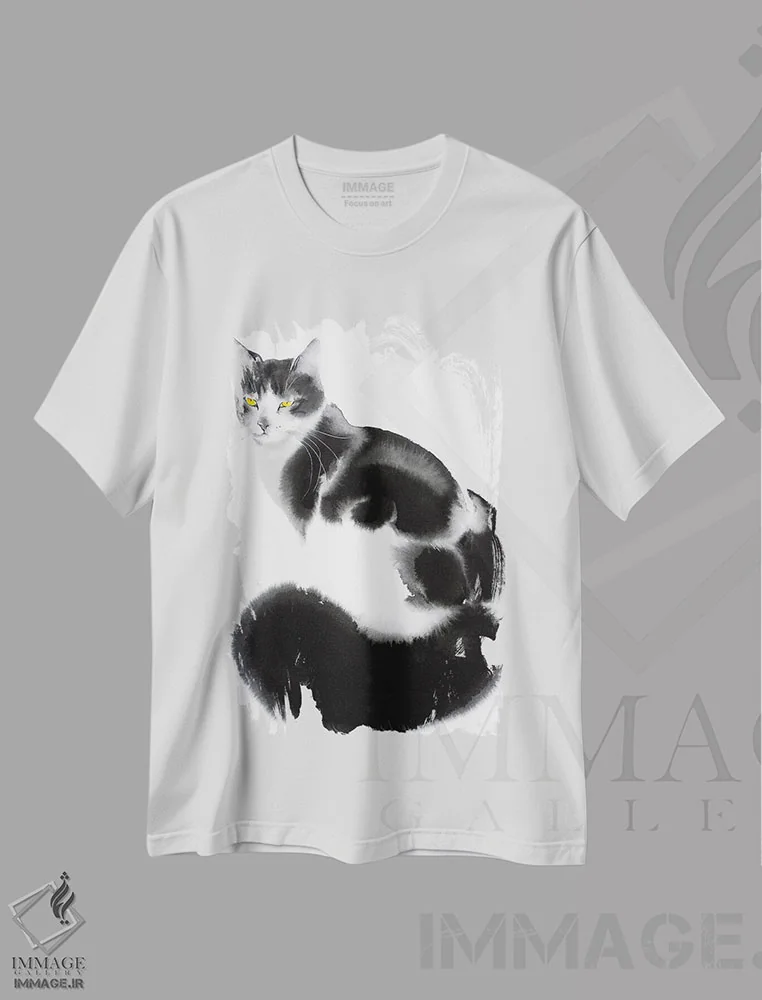تیشرت سفید طرح دار ظرافت مخملی، دکور معاصر اثر سو بنگ لیم | immage.ir