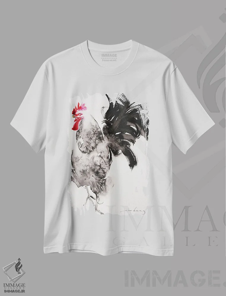 تیشرت سفید طرح دار بیرون برای تغذیه ۳، دکور معاصر اثر سو بنگ لیم | فروشگاه ایماژ