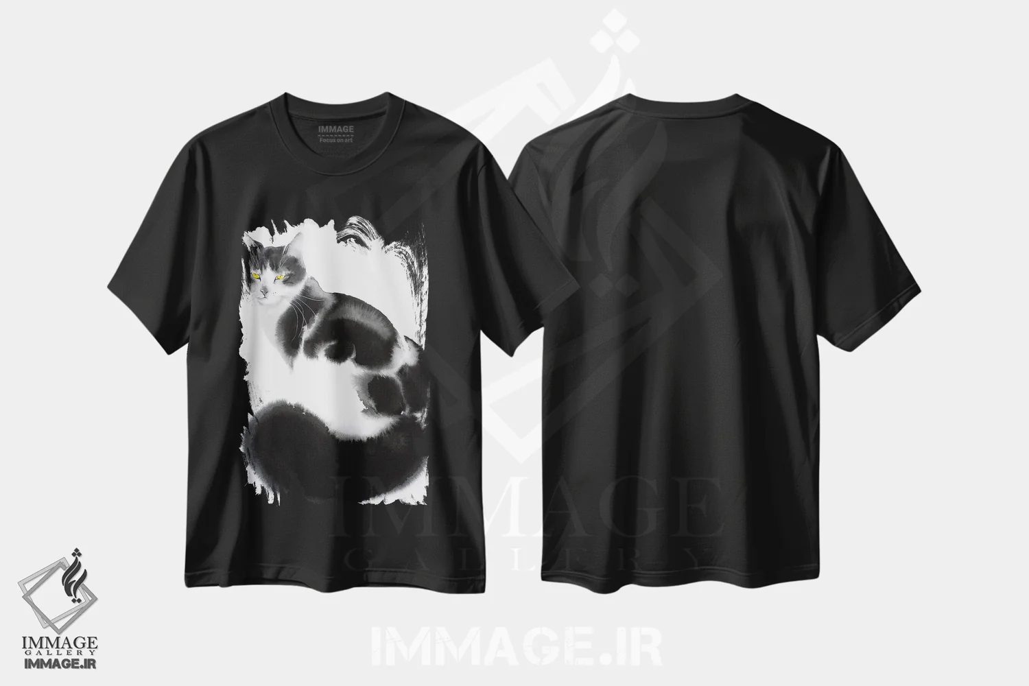 تیشرت مشکی طرح دار ظرافت مخملی، دکور معاصر اثر سو بنگ لیم | فروشگاه ایماژ
