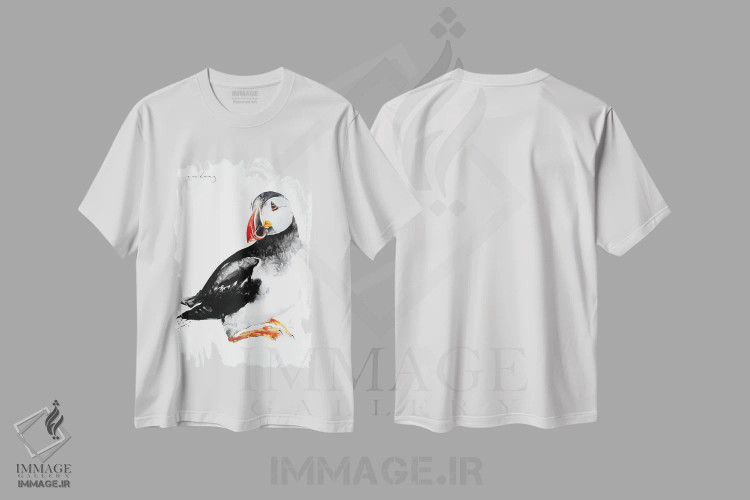 تیشرت سفید طرح دار زمان استراحت، دکور معاصر اثر سو بنگ لیم | فروشگاه ایماژ