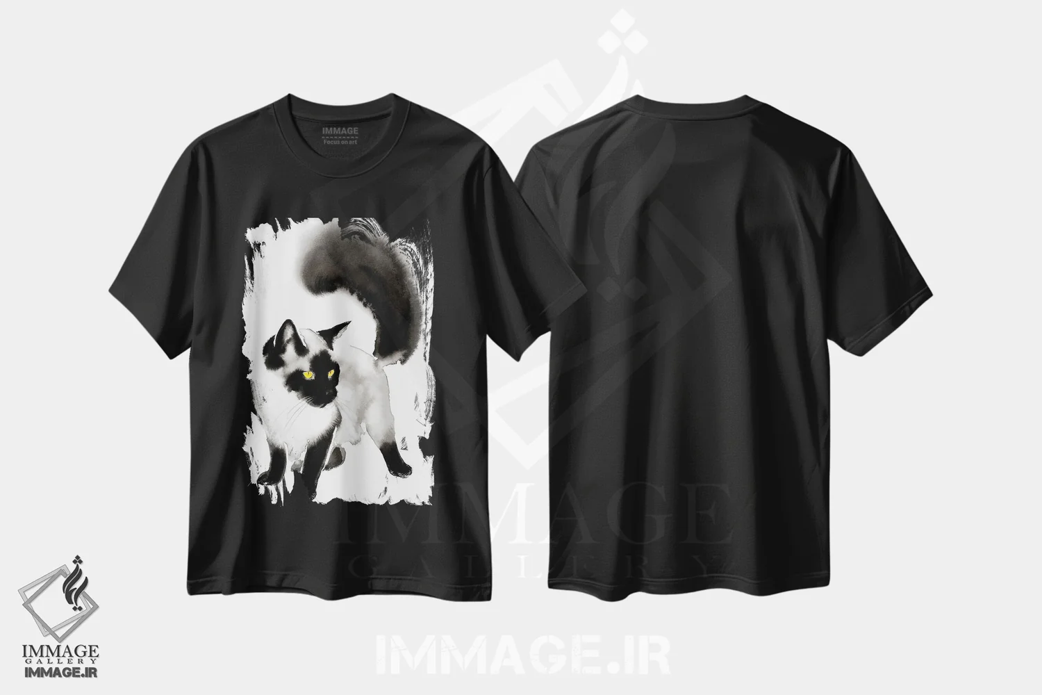 تیشرت مشکی طرح دار ظرافت مخملی ۲، دکور معاصر اثر سو بنگ لیم | فروشگاه ایماژ