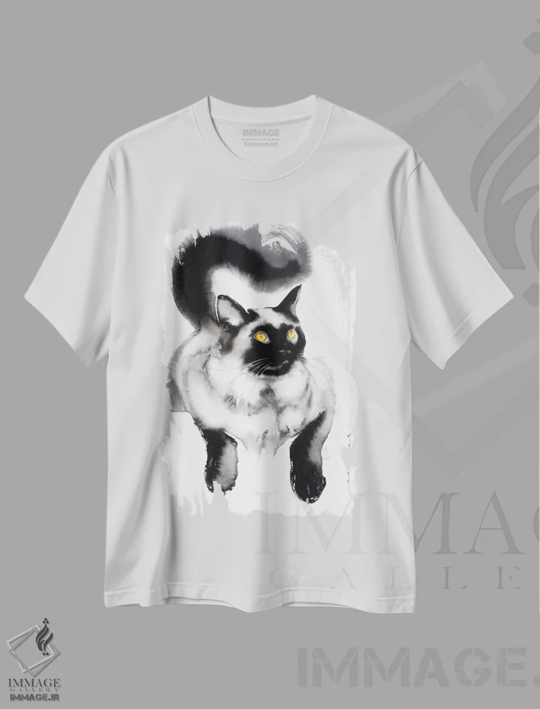 تیشرت سفید طرح دار ظرافت مخملی ۳، دکور معاصر اثر سو بنگ لیم | فروشگاه ایماژ