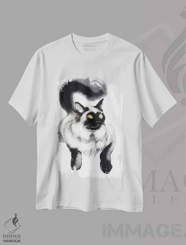 تیشرت سفید طرح دار ظرافت مخملی ۳، دکور معاصر اثر سو بنگ لیم | فروشگاه ایماژ