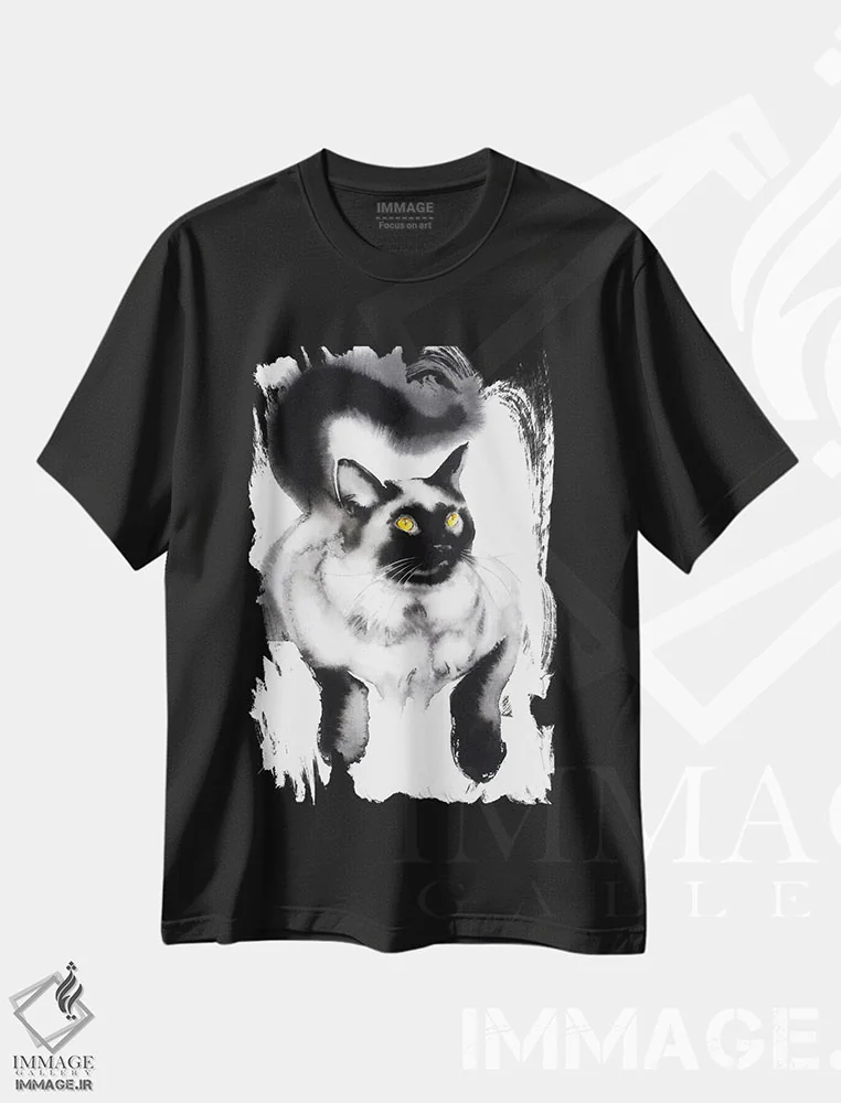 تیشرت مشکی طرح دار ظرافت مخملی ۳، دکور معاصر اثر سو بنگ لیم | immage.ir